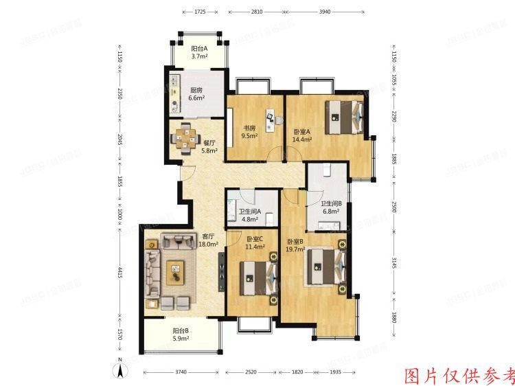 房山区长阳镇碧桂园54号楼5层6单元501（梧仗爱）