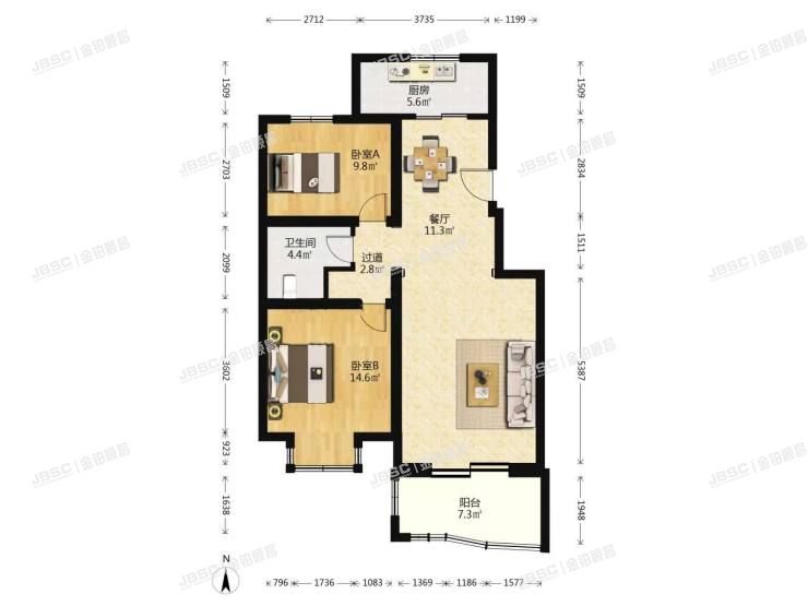 房山区 汇丰街4号院15号5层1单元502室（世界名园）