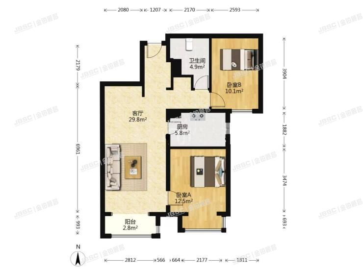 房山区 公园北路7号院8号楼7层1单元703室（京投万科金域公园）