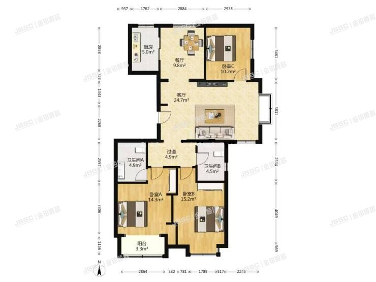 丰台区 西红门南一街206号院5号楼6层2单元602室（公园懿府）