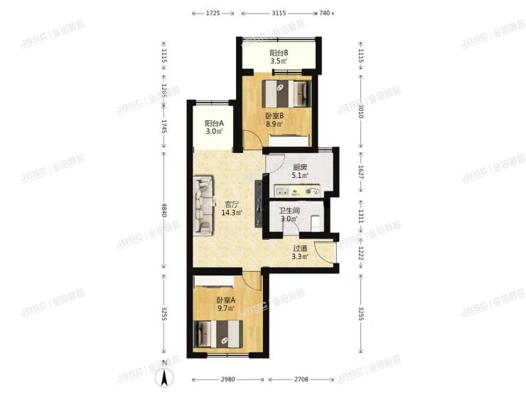 丰台区 西罗园南里43号楼8层801号