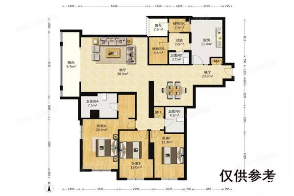 ※朝阳区  白家庄世茂宫园公寓2号楼803号