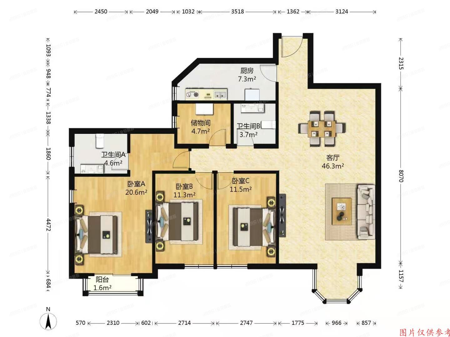 朝阳区-朝青 珠江罗马嘉园西区29号楼1503室