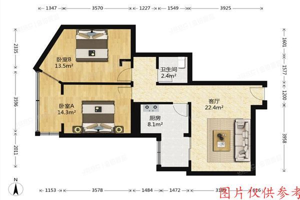 朝阳区   紫绶园13号楼10层1007室