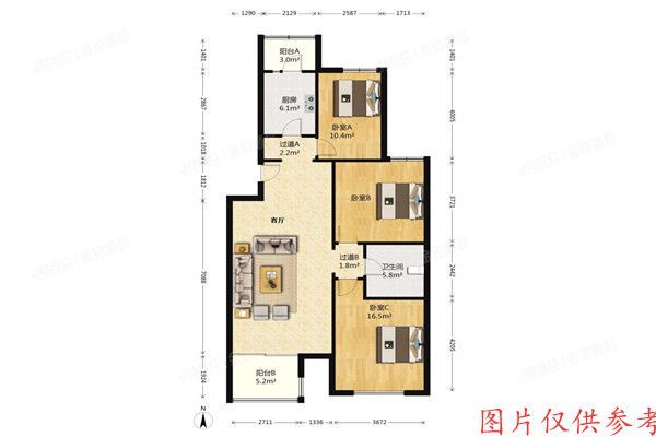 昌平区 龙腾苑六区35号楼3层4单元301室