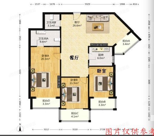 朝阳区-高碑店 美丽亚洲假日花园3号楼903室