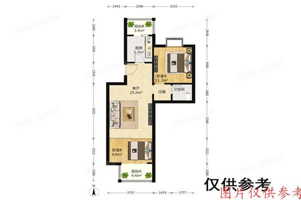 大兴区   丽园B区2号楼3单元501室