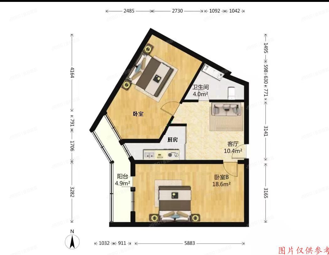 石景山区 八角中里27号楼17层1707号