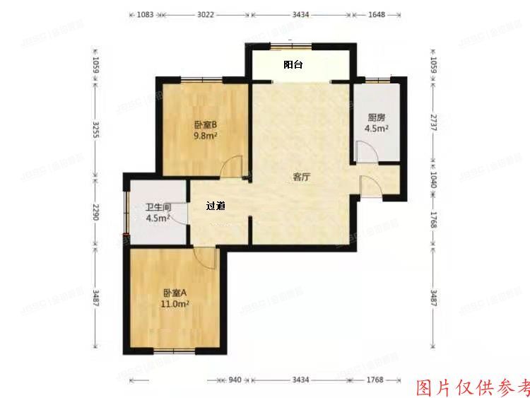 丰台区 太柏西路1号院3号楼2层3单元204号（珠光逸景家园）