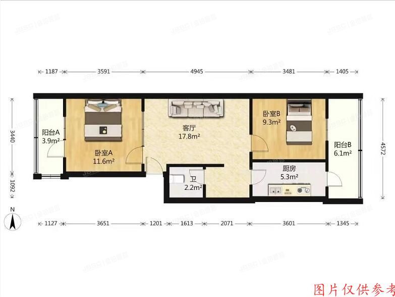 大兴区-旧宫 清和园2号楼7单元601