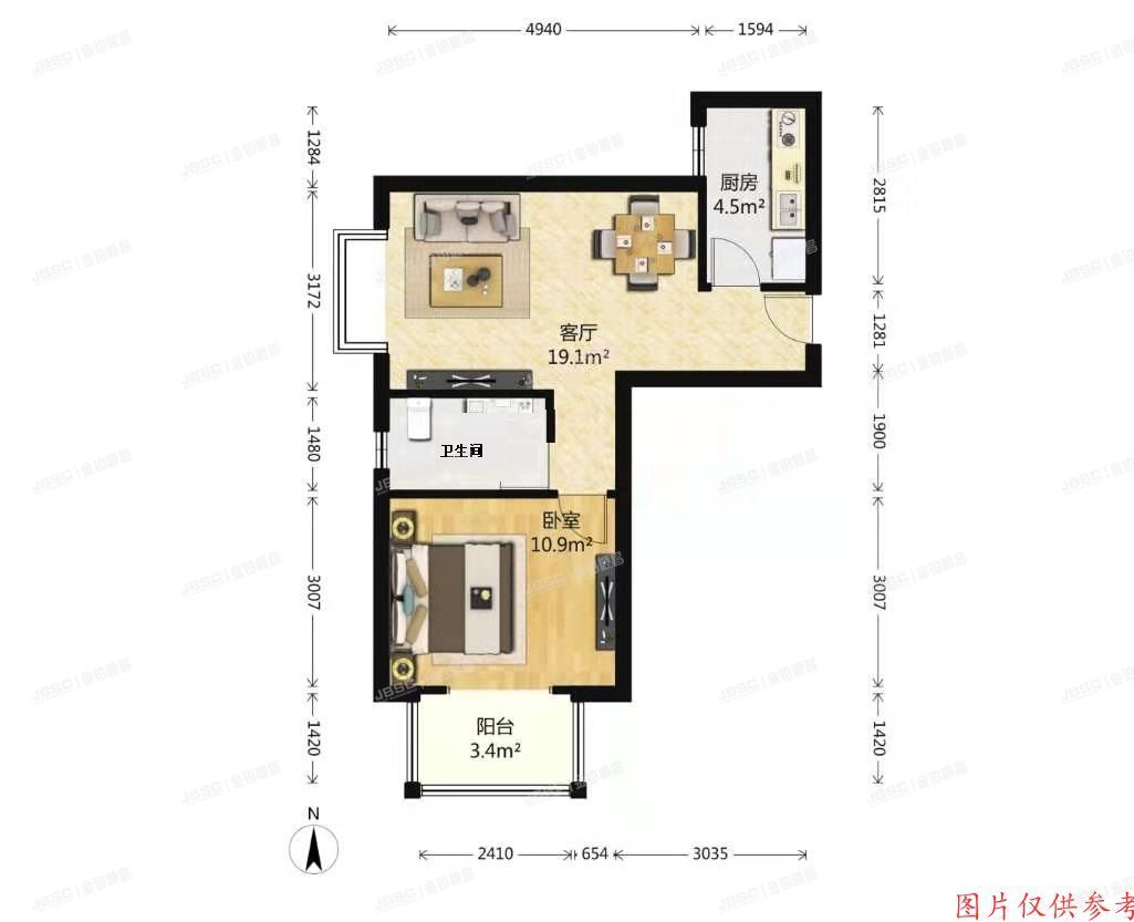 石景山区八宝山南路京汉旭城家园15号楼2005号