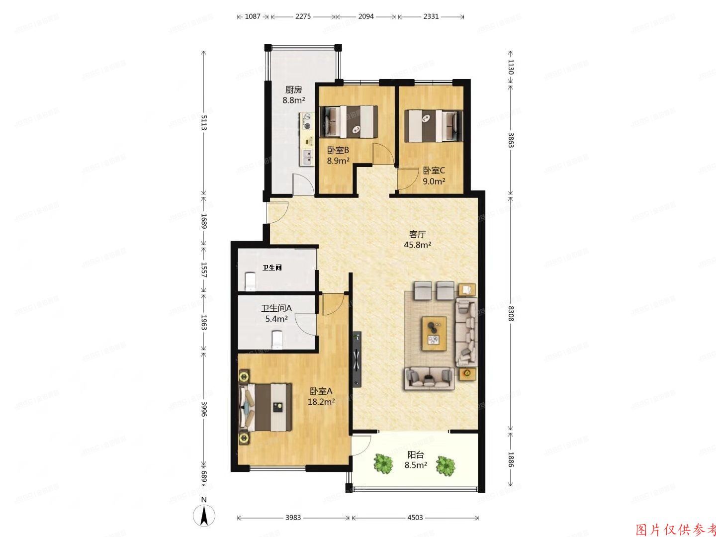 昌平区 北七家镇名流花园欧风苑10号楼3层1单元132号