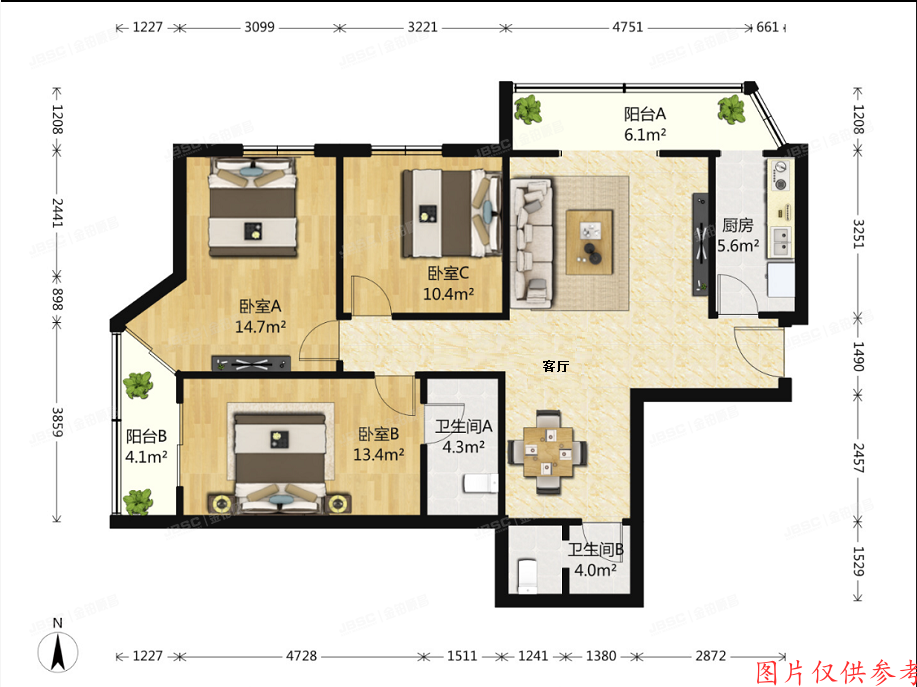 丰台区恒松园3号楼8层801号