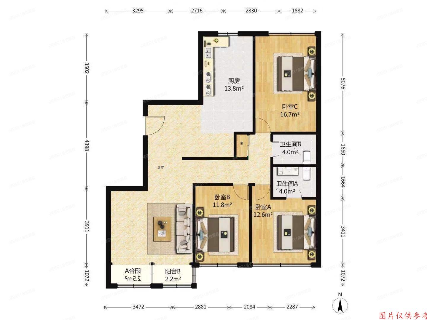 朝阳区 常营北路10号院204号楼2层3单元201号（万象高尔夫花园）