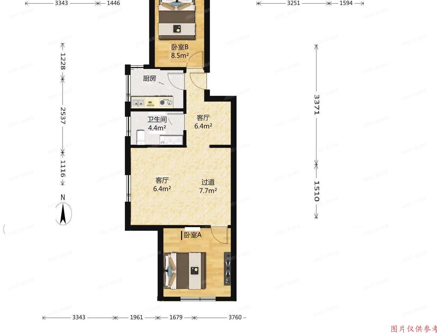 海淀区-学院路 静淑东里2号楼7单元202室