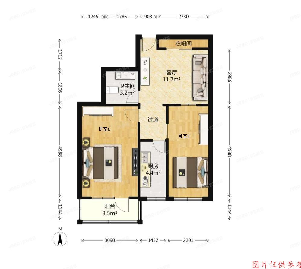 西城区 双旗杆东里11号楼11层1106号