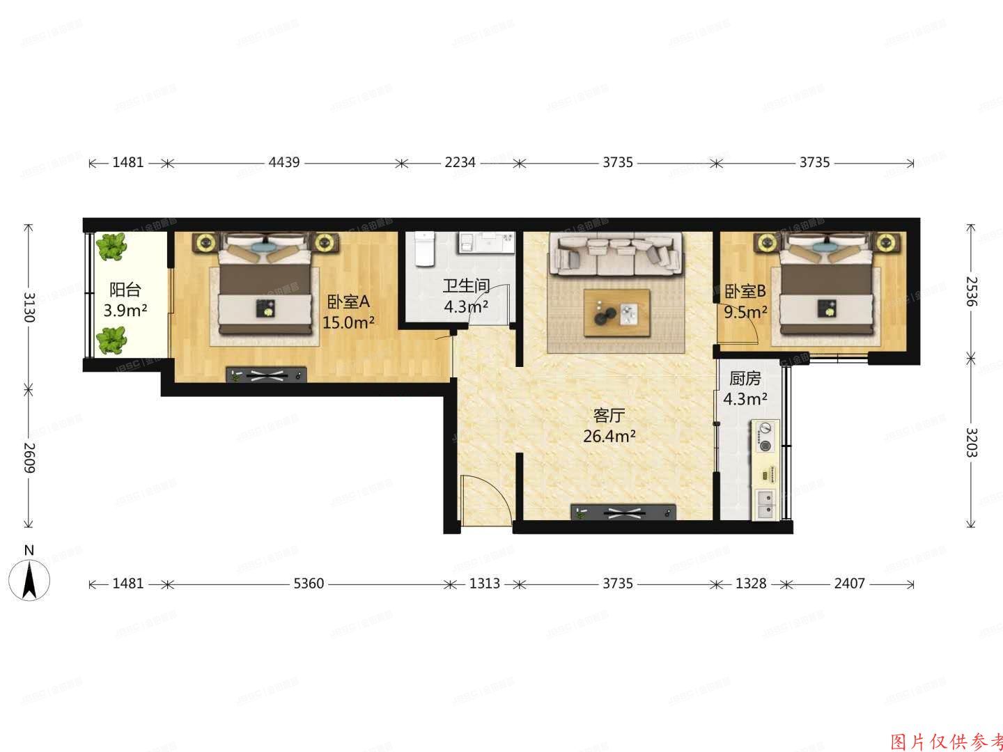 东城区 东羊管胡同1号楼2层3单元201号（东扬威街）