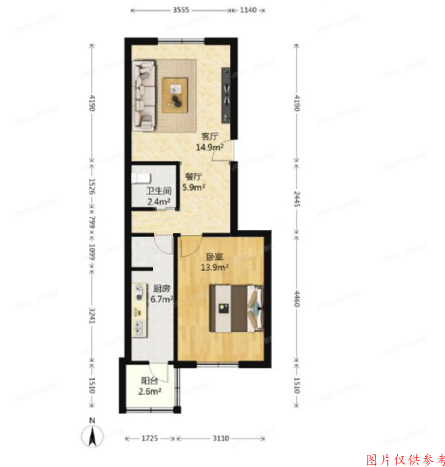 通州区-北苑 长桥园3号楼2层222（长桥园公寓）