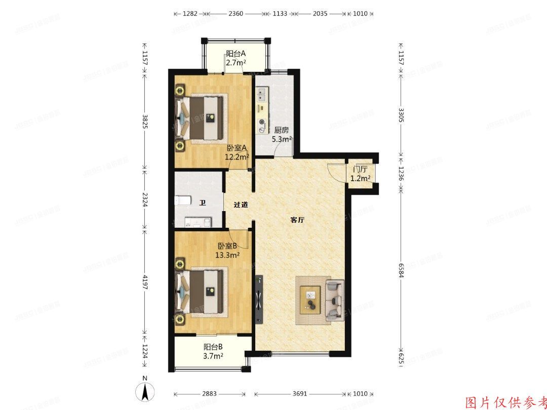 朝阳区 百子湾家园203号楼12层2单元1202号