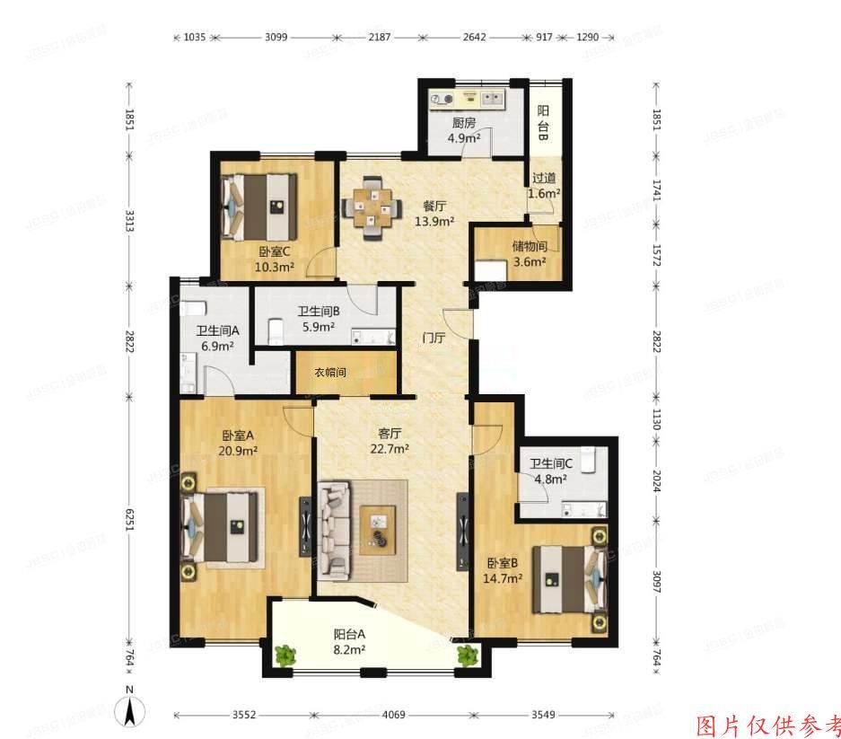 海淀区 金沟河16号院3-4-801号（恒盛欧洲公馆）