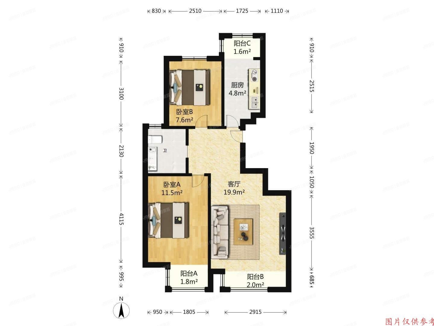 通州区 兴光三街9号院19号楼12层2单元1202号（润枫领尚）