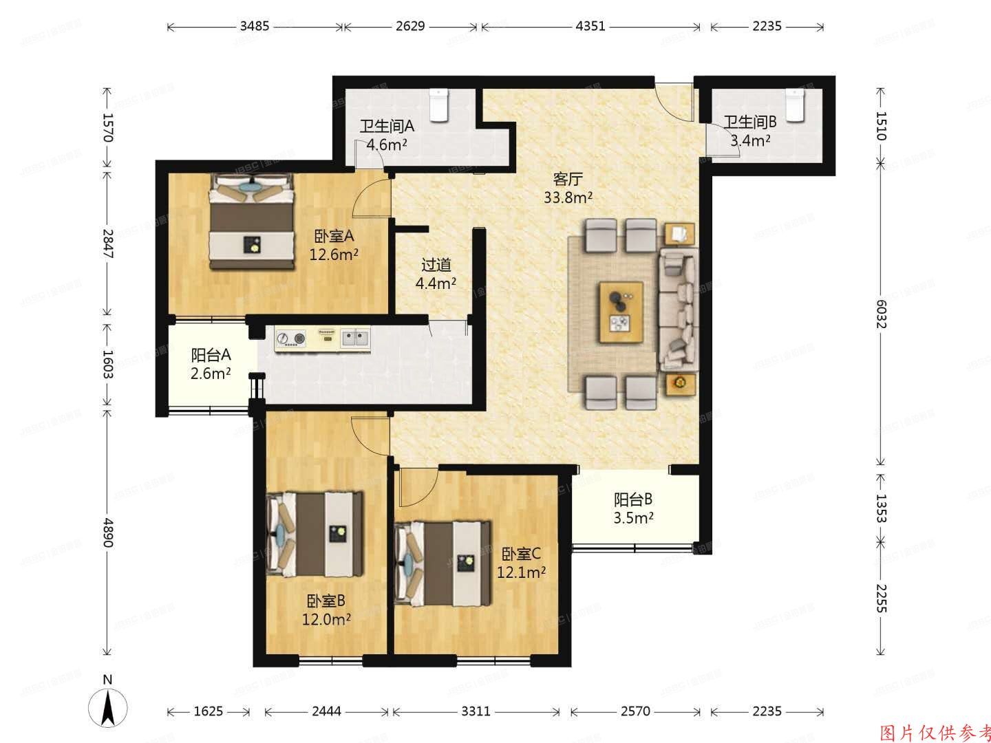 朝阳区 望京西园405号楼1层107