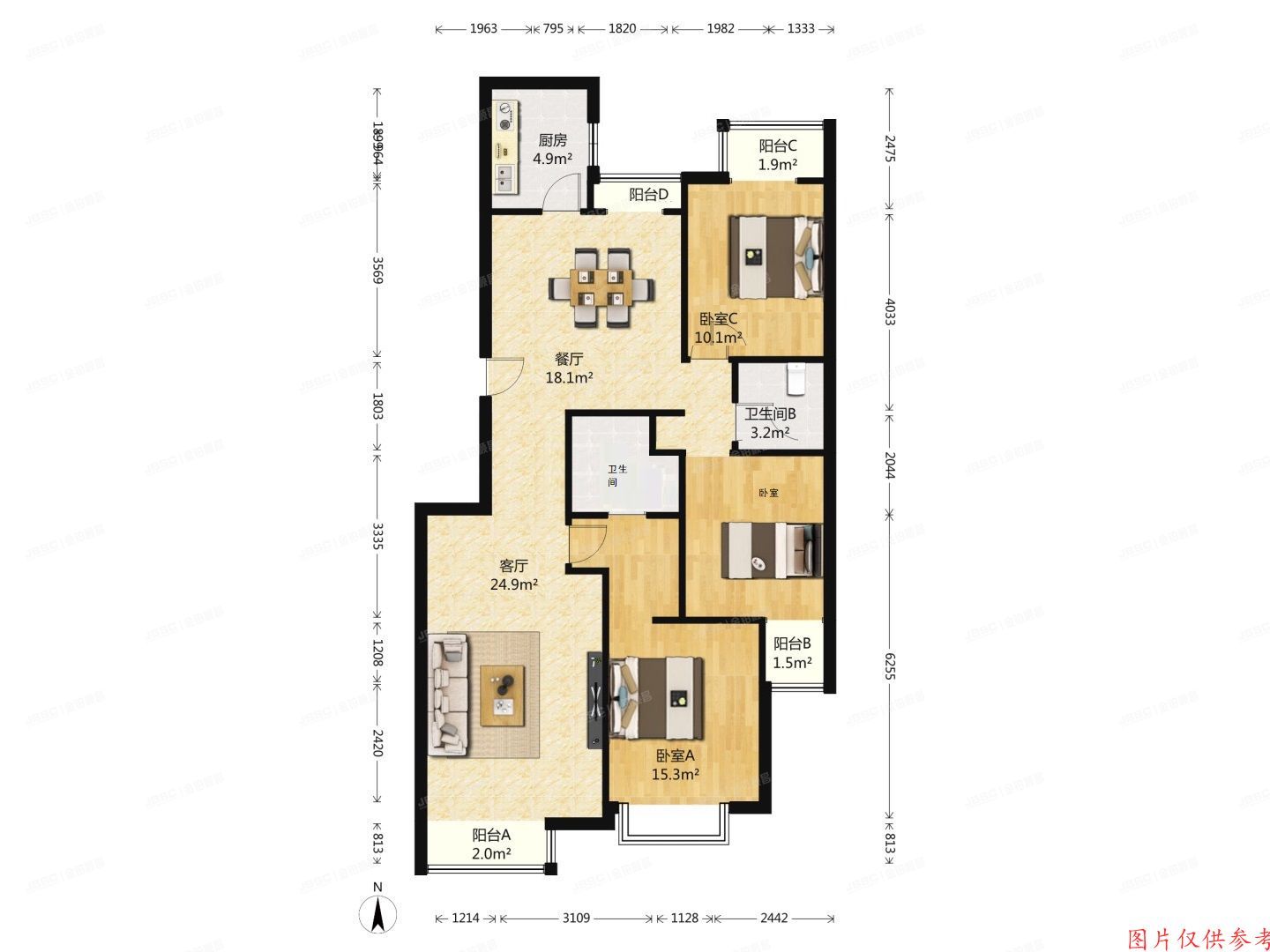 朝阳区 松榆南路38号院1号楼13层B座1门-1602室（美景东方）