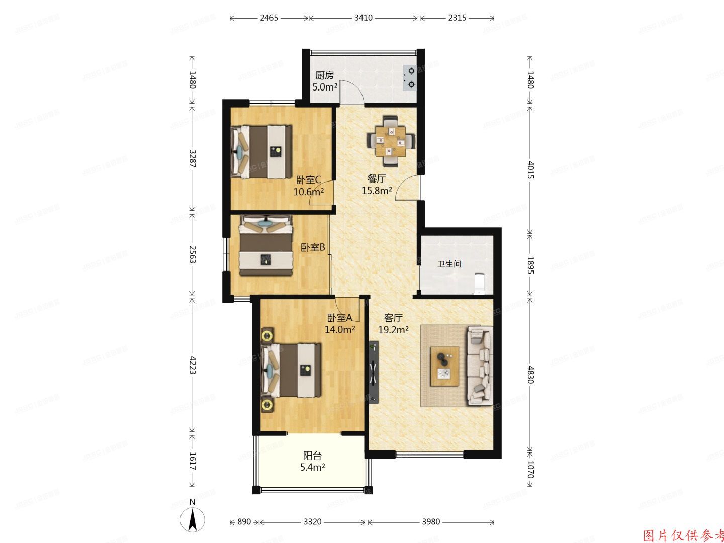 顺义区 水色时光花园五区5号楼10层2单元1002