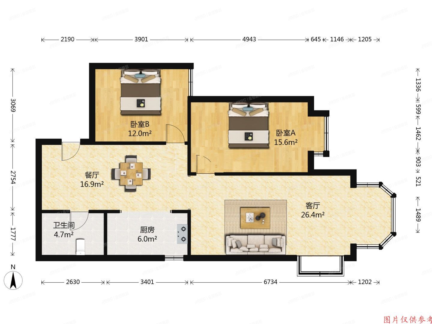 朝阳区 东三环南路54号院12号楼1303号（华腾园）