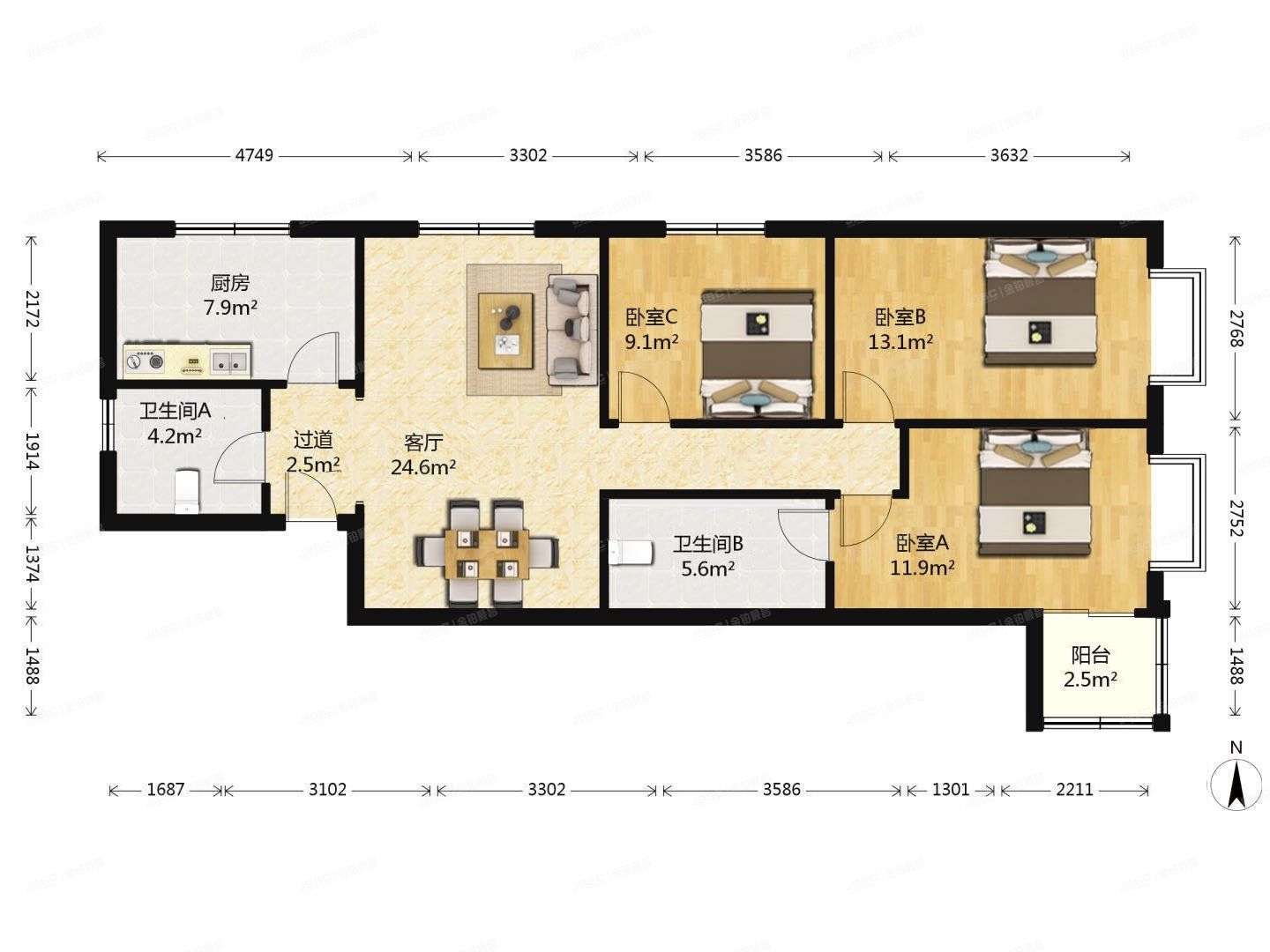 朝阳区 绿岛苑5号楼19层1908