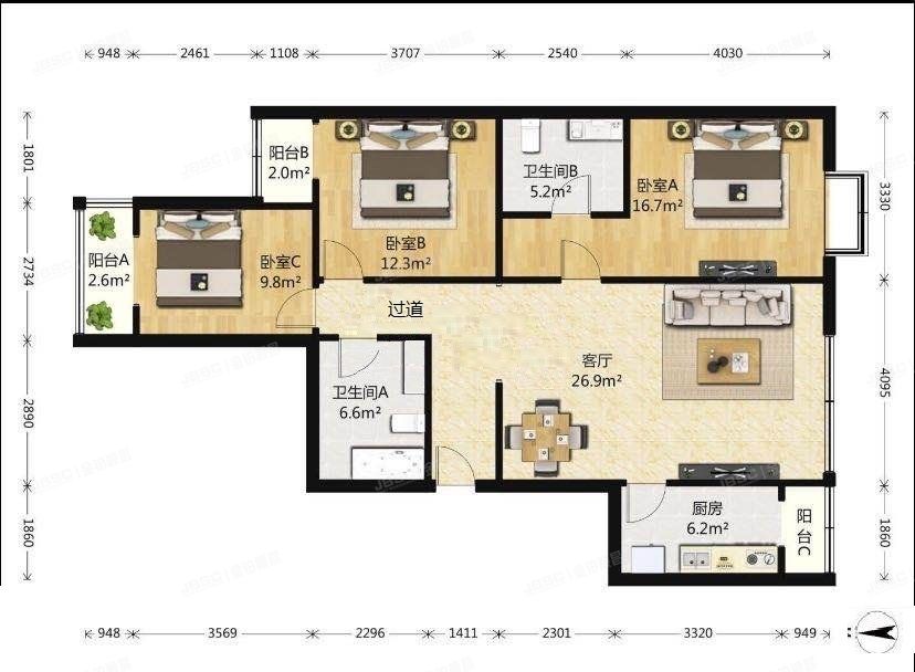 海淀区 玉泉路6号院玉阜嘉园1号楼9层4单元901