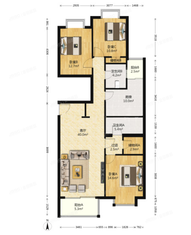海淀区 笑祖塔院天兆家园1号楼5层5单元502号