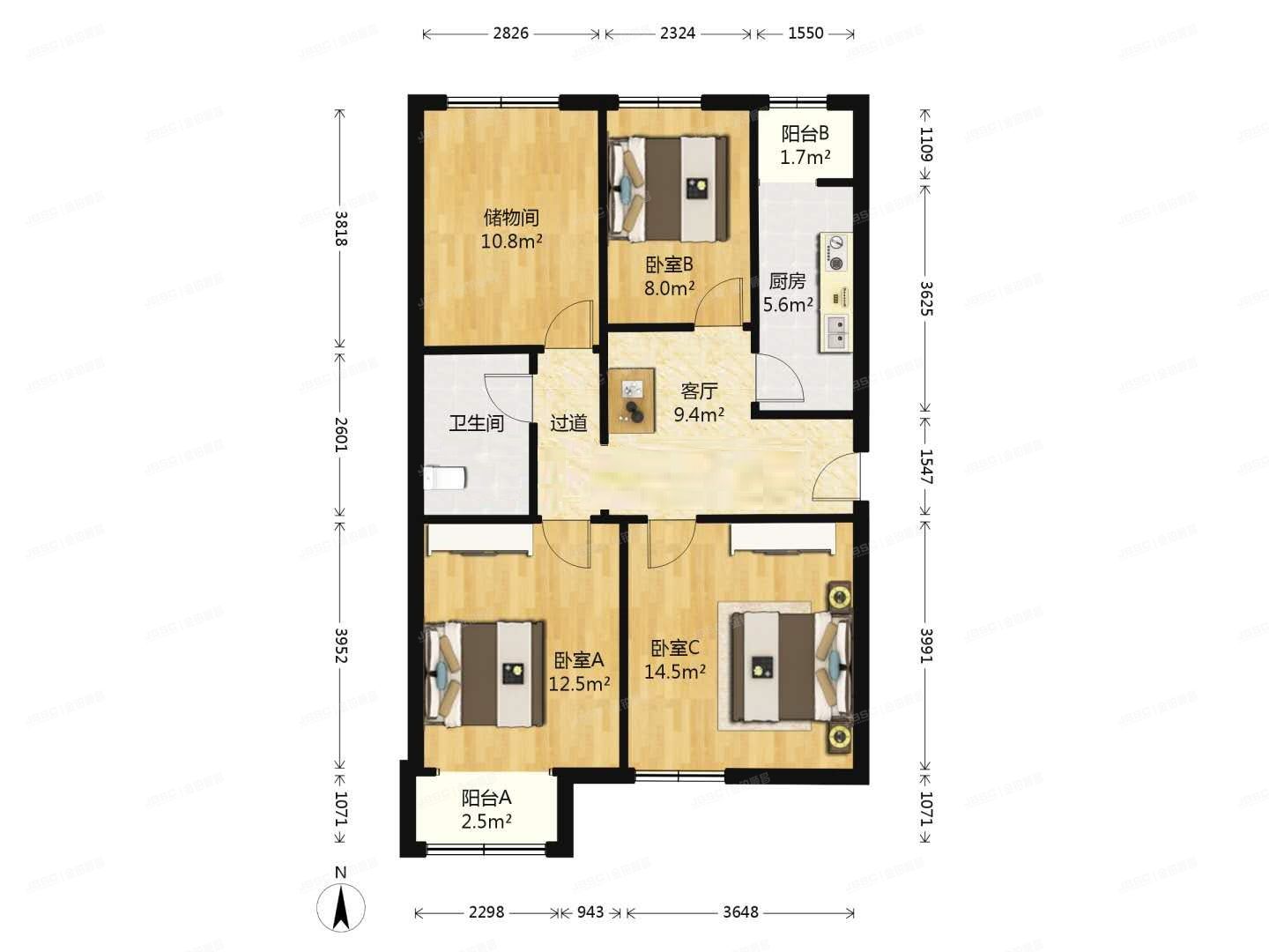顺义区 泰和宜园29号楼9层5单元903号