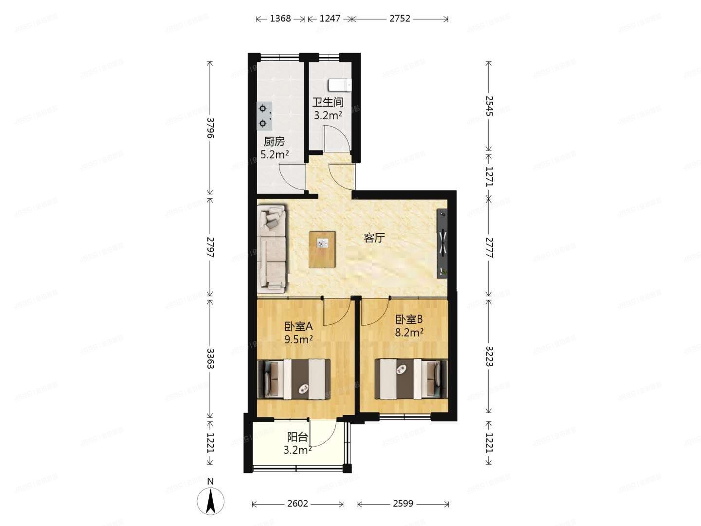 顺义区 幸福东区丙18号楼2层一单元202