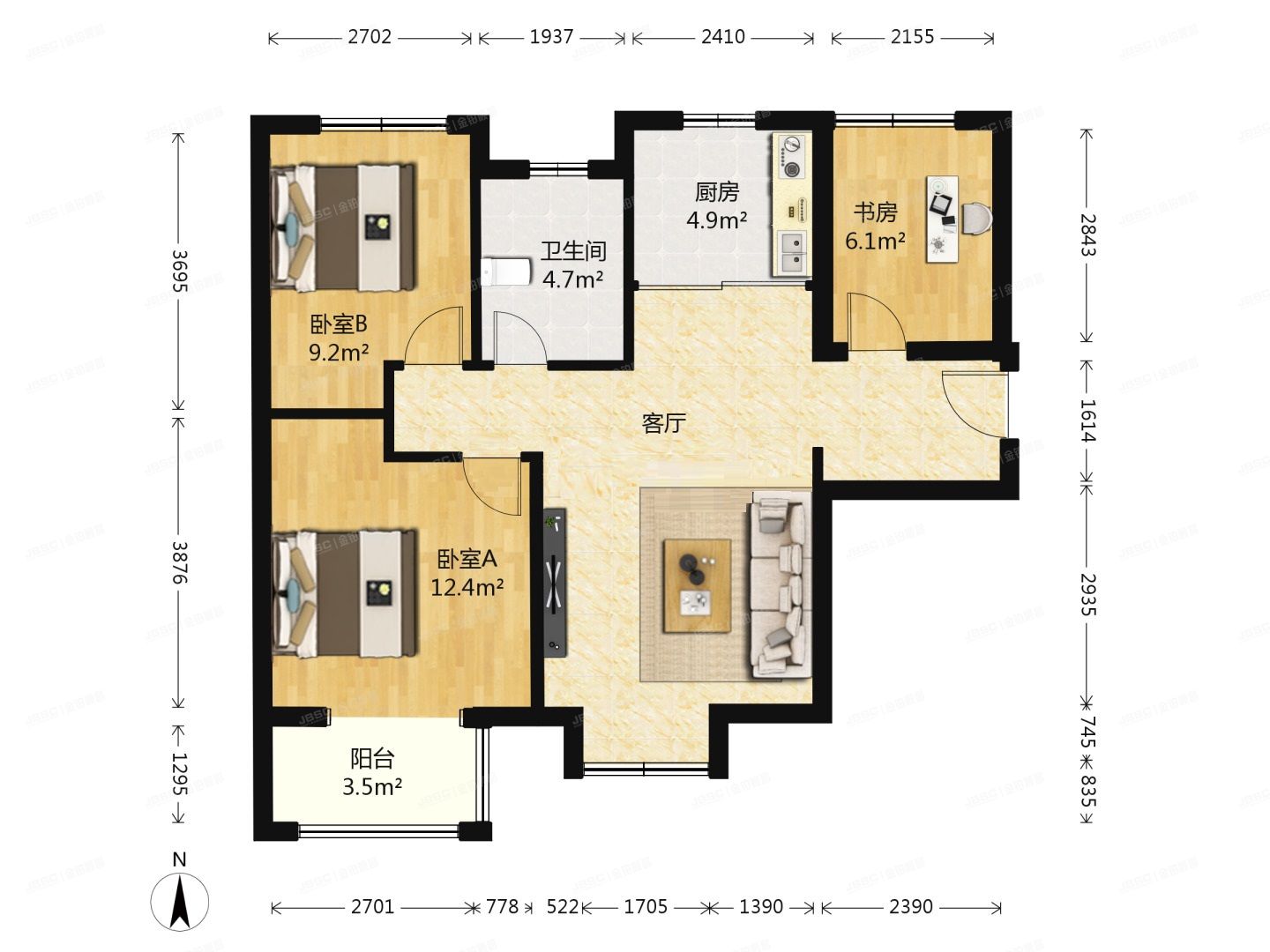 大兴区 乐园路22号院36号楼7层2单元701号（金地仰山）