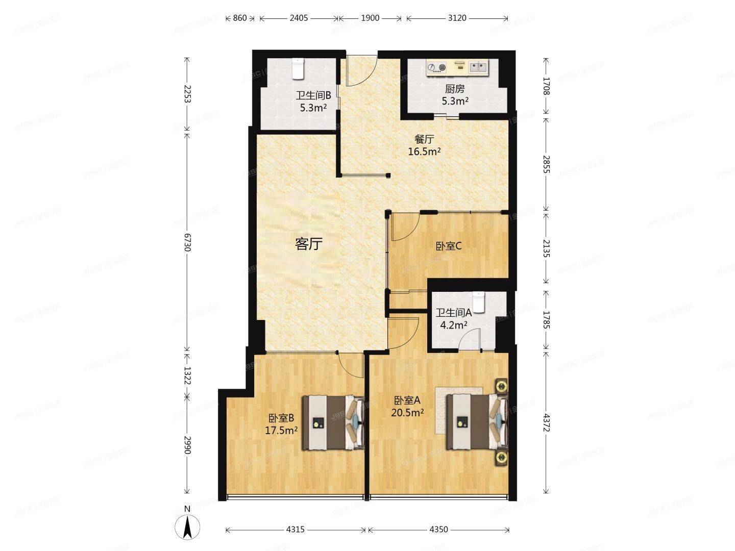 西城区 闹市口大街1号院3号楼14层1412（长安兴融中心）公寓