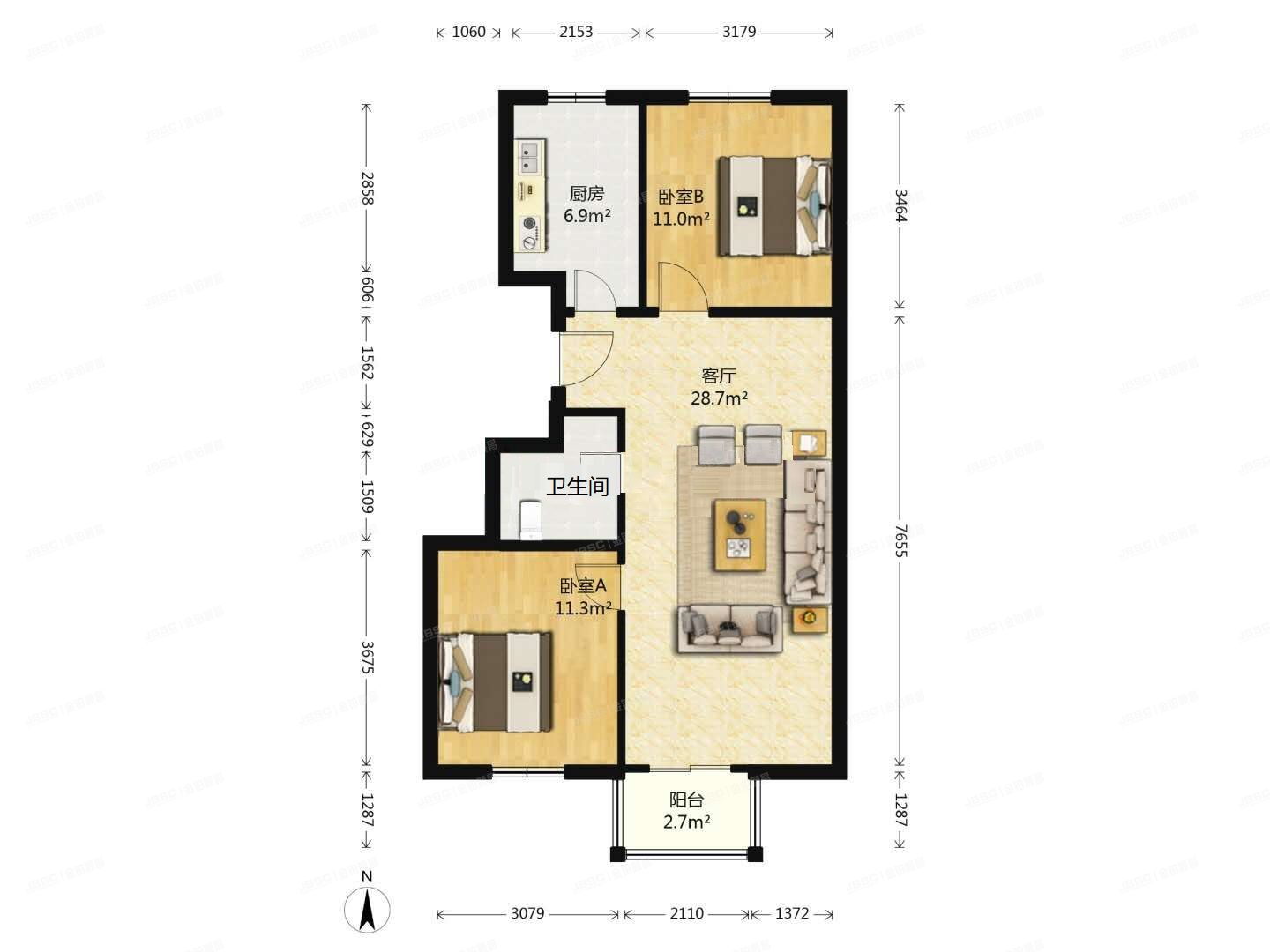 大兴区 育林街2号院2号楼8层4单元801（育新花园中里）
