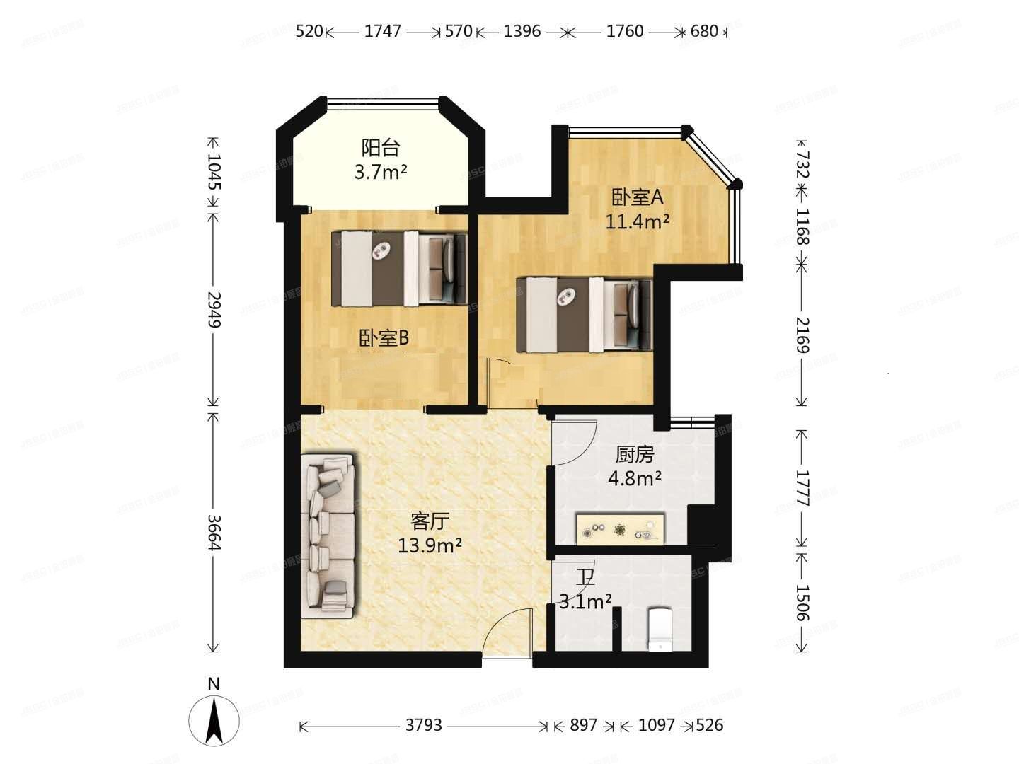 东城区 永定门西滨河路8号院5楼14层1单元1707室（中海紫御公馆）