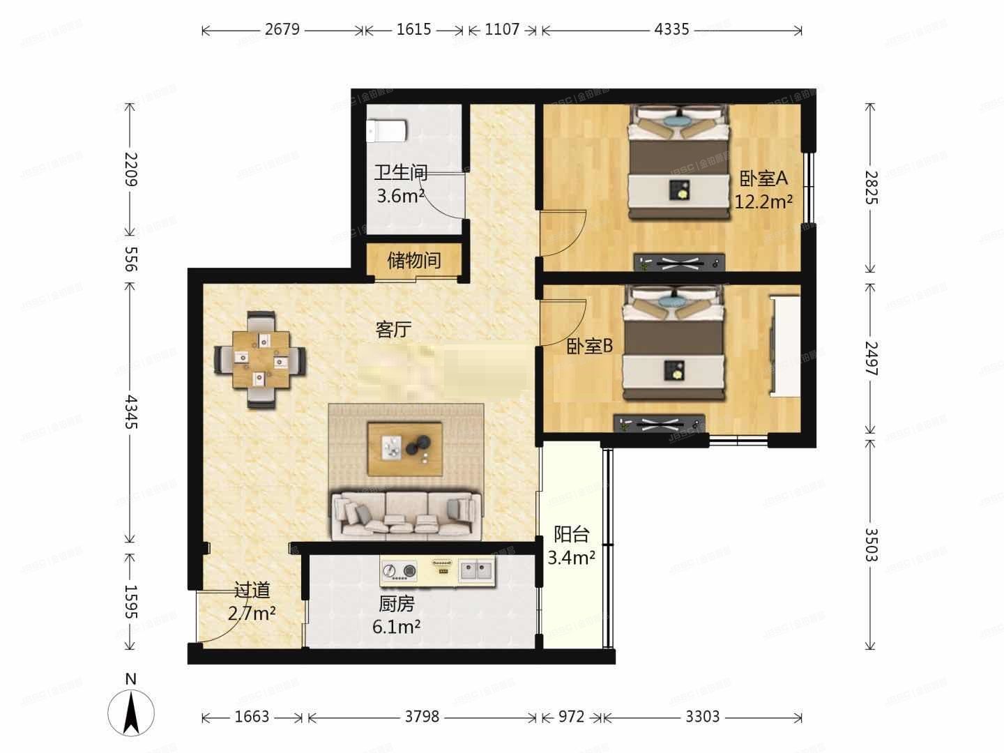 石景山区 金顶街五区6号楼3层302号 成本价