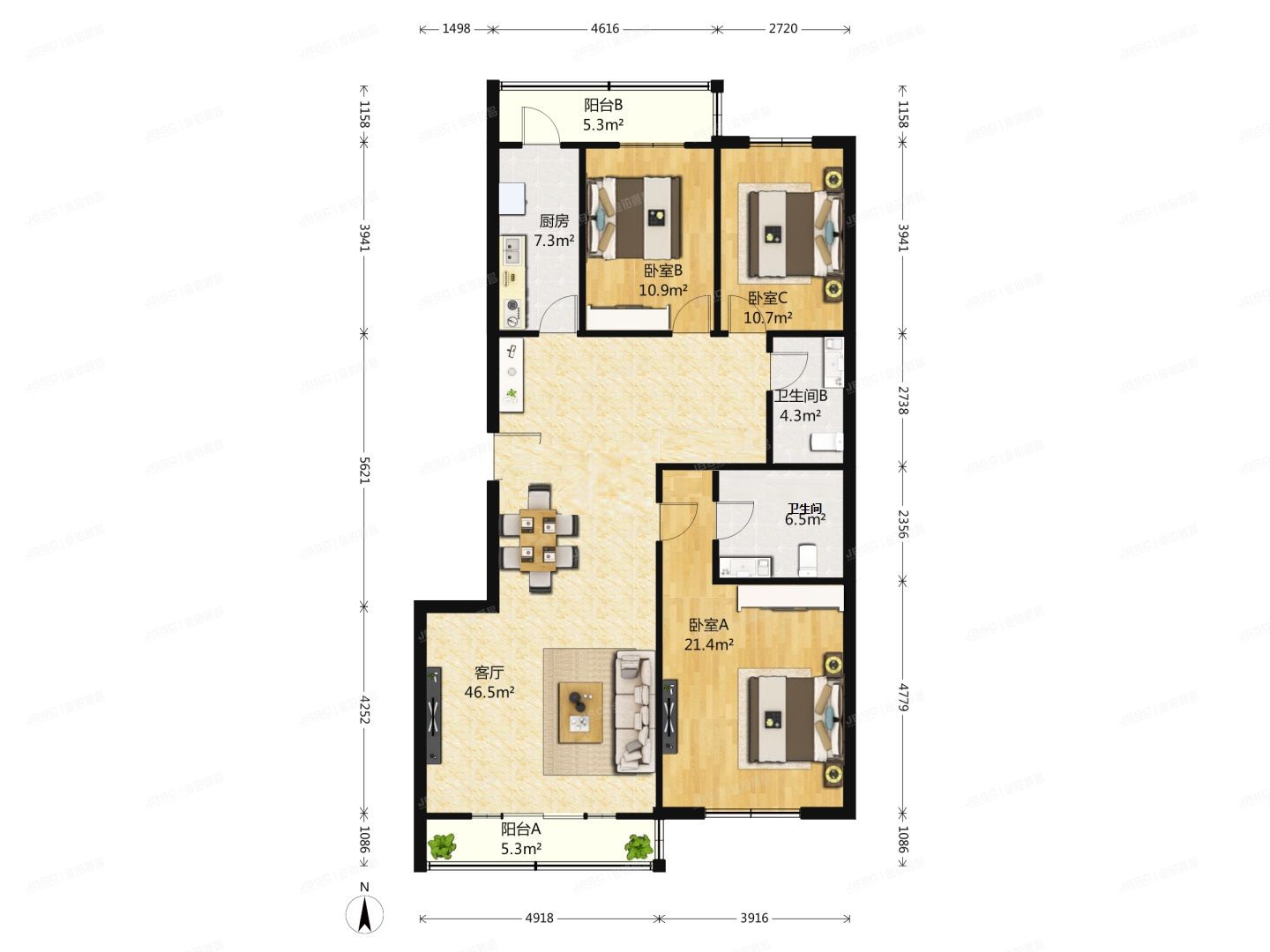 顺义区 天竺花园天韵阁4单元701