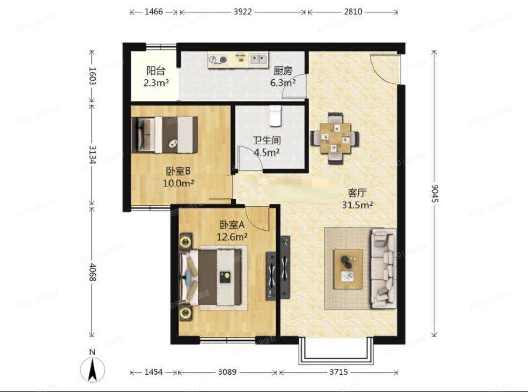 丰台区   四方景园三区2号楼3单元303号