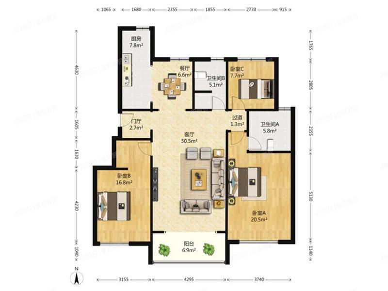 昌平区 沙顺路68号院二区2号楼6层1单元601号（金科王府）