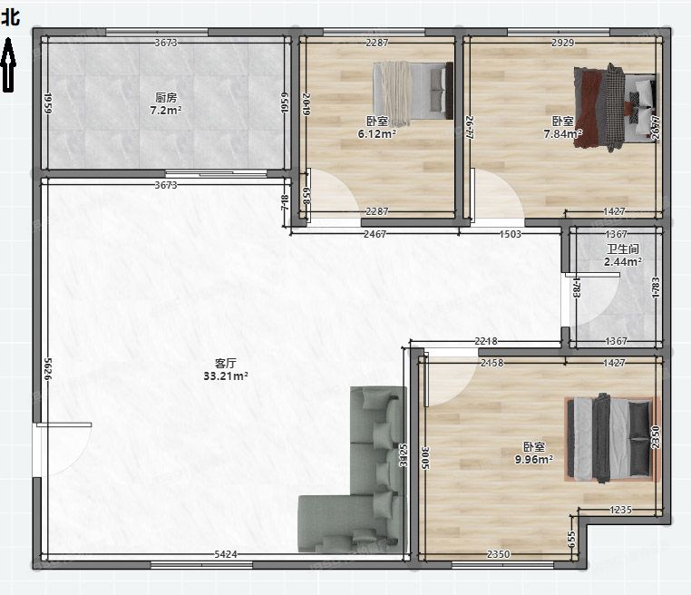房山区-窦店镇 汇丰街3号院1号楼1单元801号（世界名园）