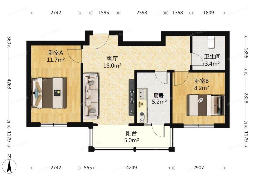 门头沟区 惠泽家园4号楼6层2单元602