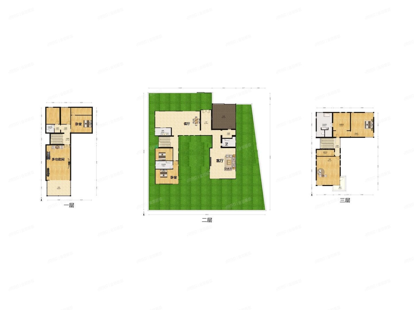 顺义区 金碧湖畔花园北区132号楼-1层至2层（御墅）别墅