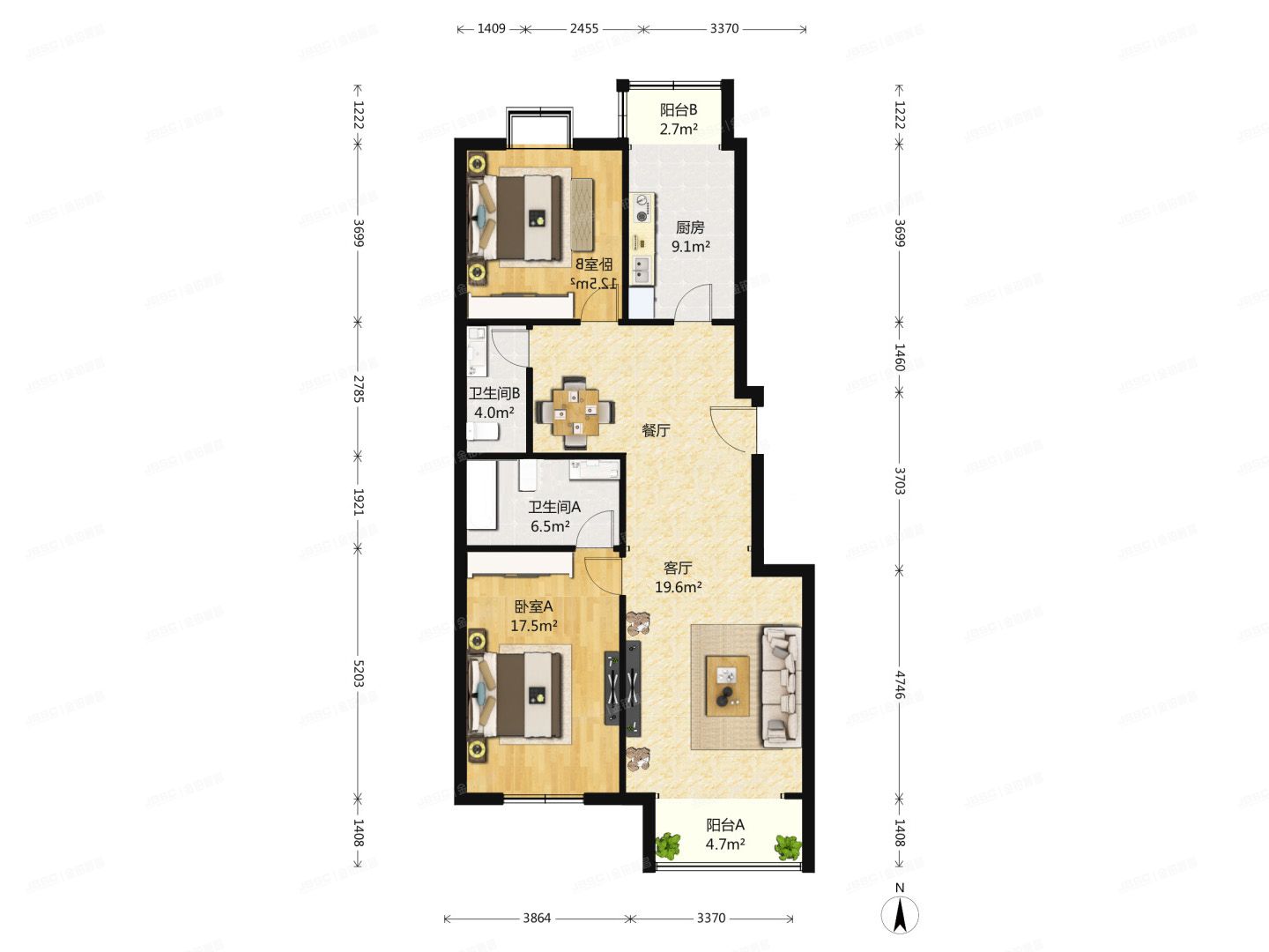 丰台区-左安门外 紫芳园二区3号楼3层5单元302号