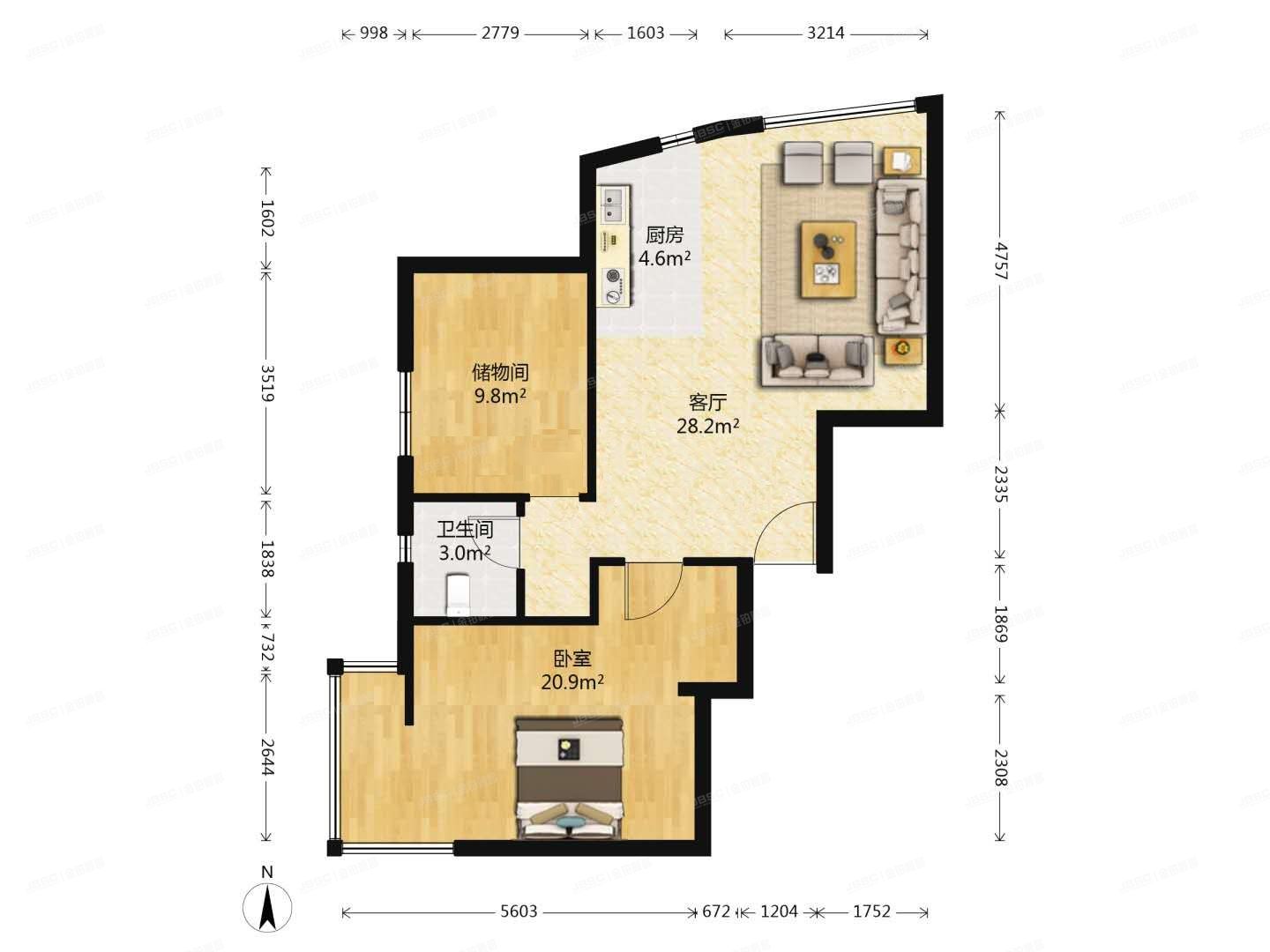 朝阳区   酒仙桥路26号院3号楼15层B单元1501（晶都国际）