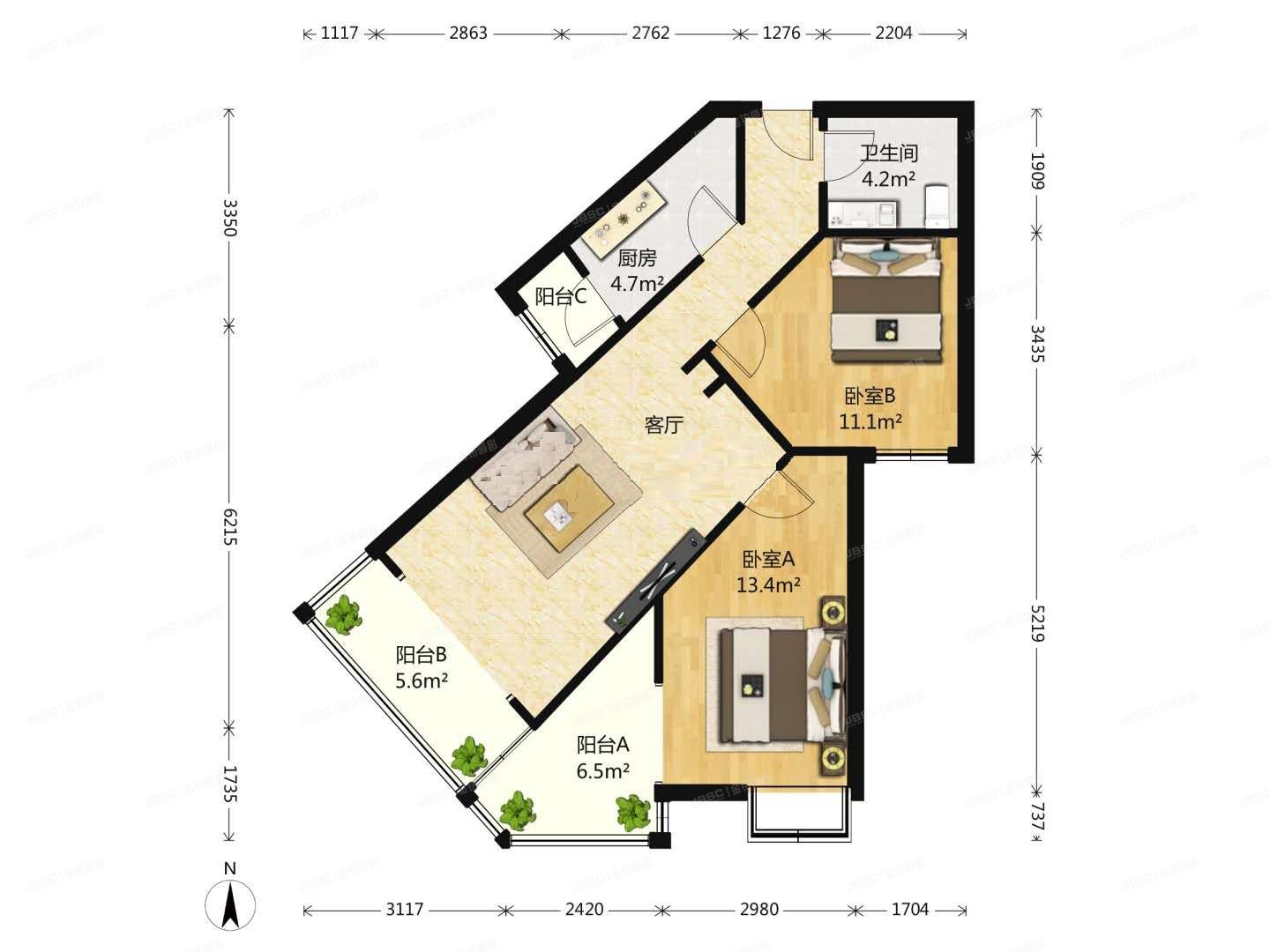 朝阳区 东恒时代三期十里堡三号院18号楼23层2302室（东恒时代三期）