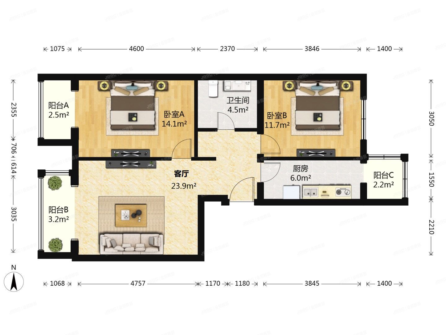 通州区 梨园西里28号楼9层2单元1101（新通国际花园）
