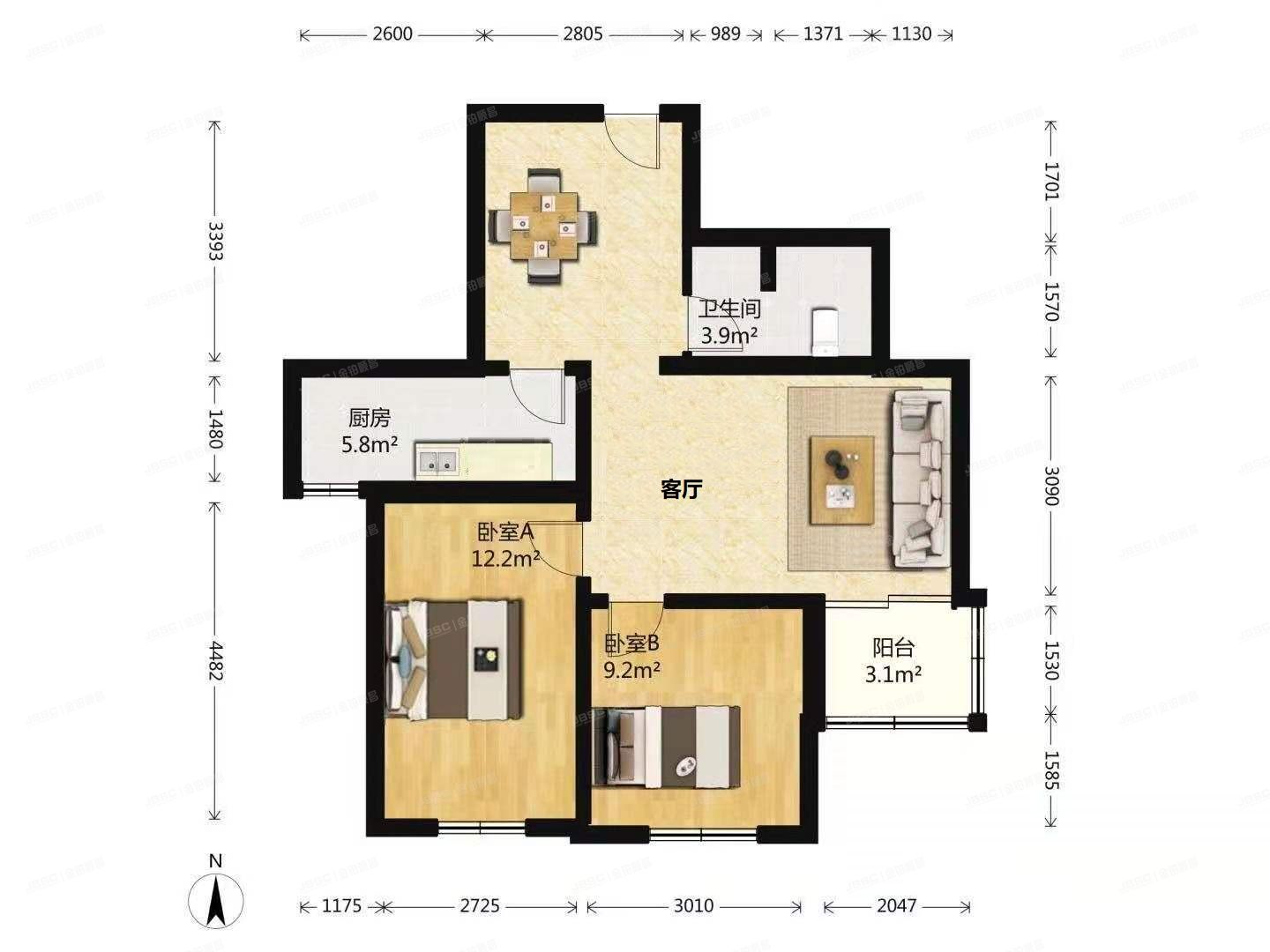 朝阳区 管庄西里74号楼2层2单元202（管庄西里）